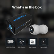 What's in the box: RECOVERO ROLL, USB-C cable, user manual and carry pouch